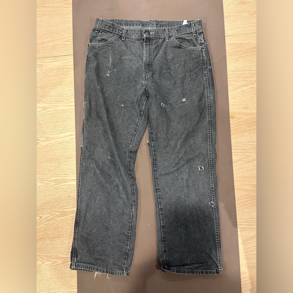 mens 36W vintage dickies distressed gray jeans